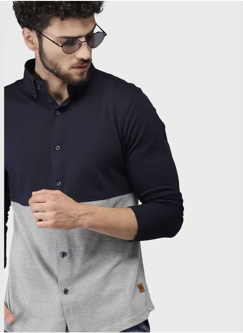 Campus Sutra Color Block Shirt  - Image 1