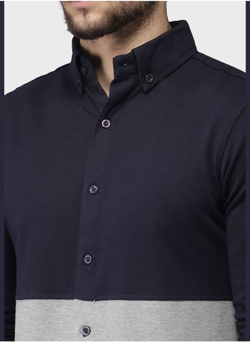 Campus Sutra Color Block Shirt  - Image 4