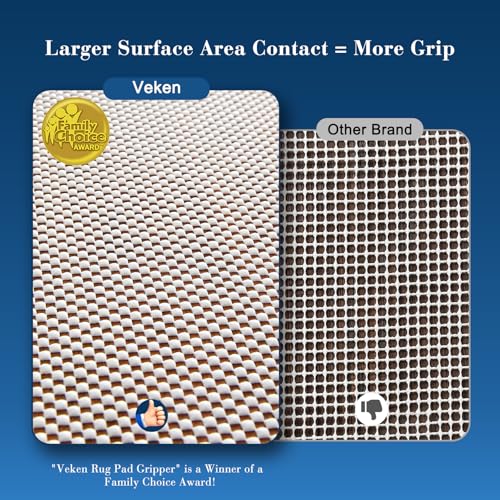 Veken 6 Ft Round Rug Pad Gripper for Hardwood Floors Non Slip Circle Rug Pads for Area Rugs Thick Rug Grippers for Tile Floors Under Carpet Anti Skid Mat Keep Your Rugs Safe and in Place - Image 3