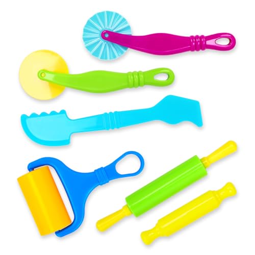 Wolwefa Clay Tools Clay and Dough Tools Set for Kid Craft Dough Accessories Kit with Roller Cutting SpatulaRolling Pin - Image 1