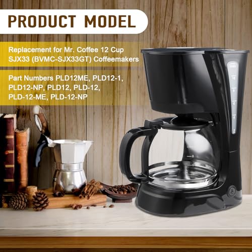 CHAR YONG 12 Cup Coffee Machine Glass Carafe Replacement for Mr. Coffee - With Heads Three Different Heights, Universal Carafe Coffee Maker Pot Accessory Easy Pour Spout and Comfortable Grip Handle,Black - Image 4