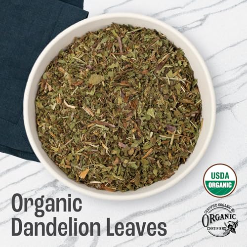 J Mac Botanicals, Organic Dandelion Leaves (4 oz bag) USDA Certified Organic Dandelion leaf tea, te diente de leon organico, Packaged in the USA, Cut and Sifted, No Caffeine - Image 2
