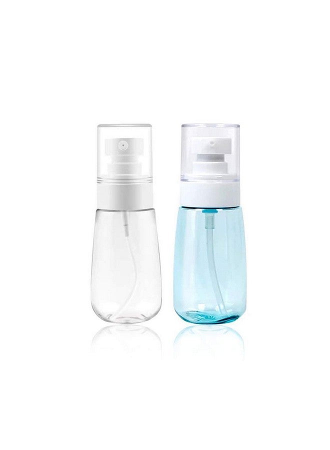 GBSTORE 2 Pcs 60 Ml Lotion Bottle Plastic Airless Pump Bottle, Refillable Travel Container Dispenser, For Shampoo, Conditioner, Lotion Face, Body Wash(White & Light Blue) - Image 1