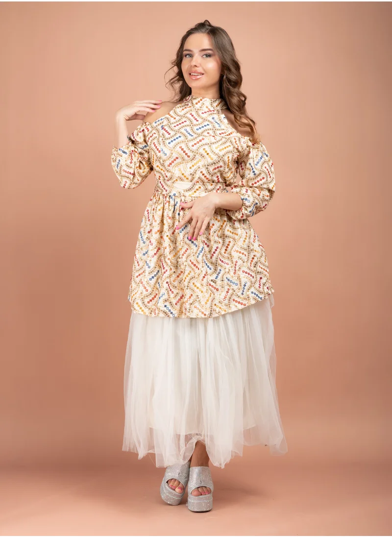 اكسا جلابية كويتي IK1632 بيج