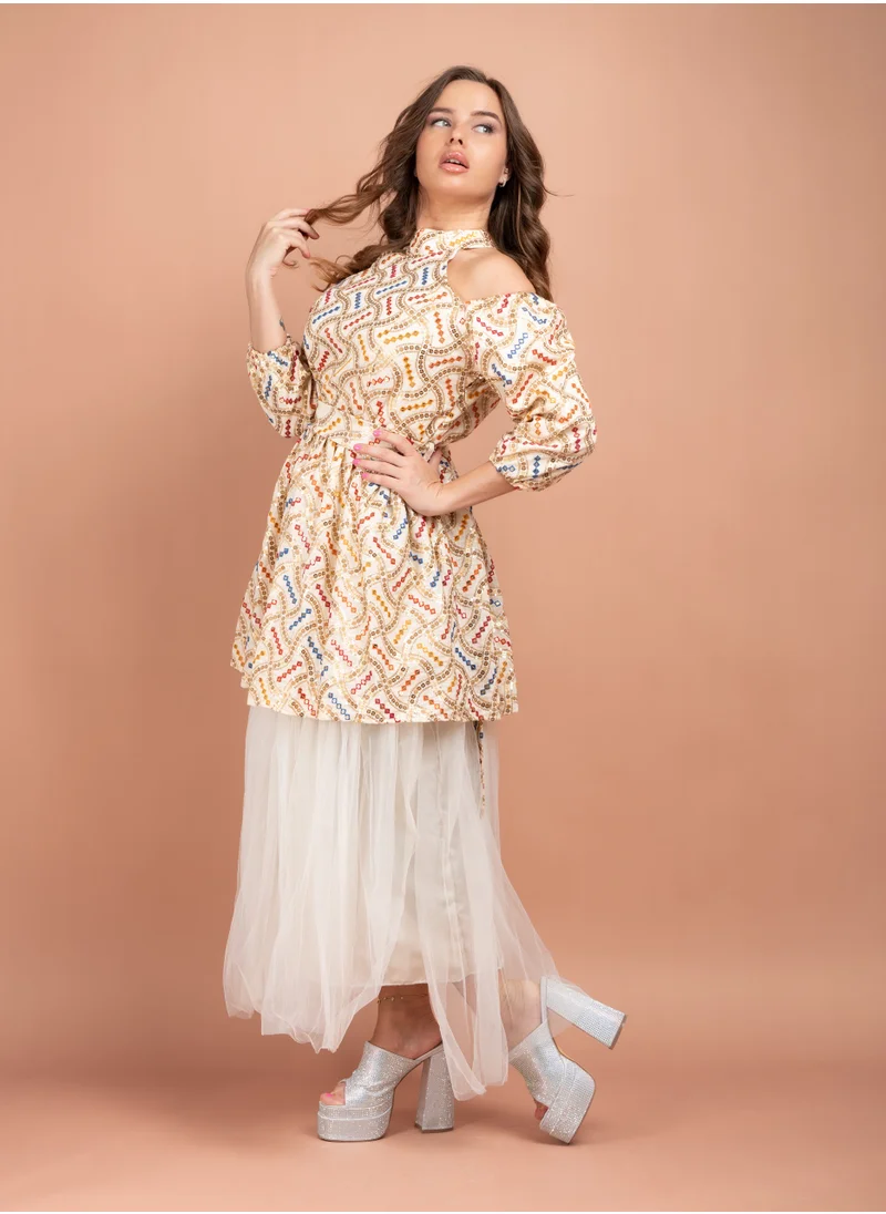اكسا جلابية كويتي IK1632 بيج