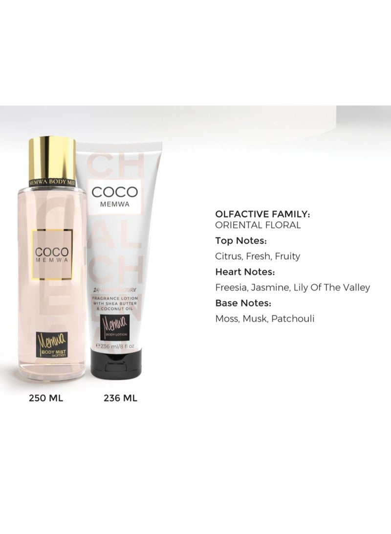 Gulf Orchid - Gift Set - Memwa COCO (236 ML body lotion & 250 ML Body Mist) Citrus, Fresh, Fruity - Image 2