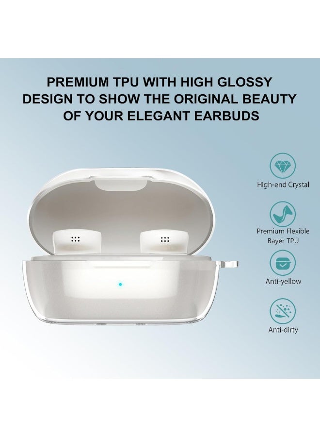 Transparent Case for Bose QuietComfort Earbuds 2024, Soft Cover with Carabiner Cleaning Kit  - Image 4