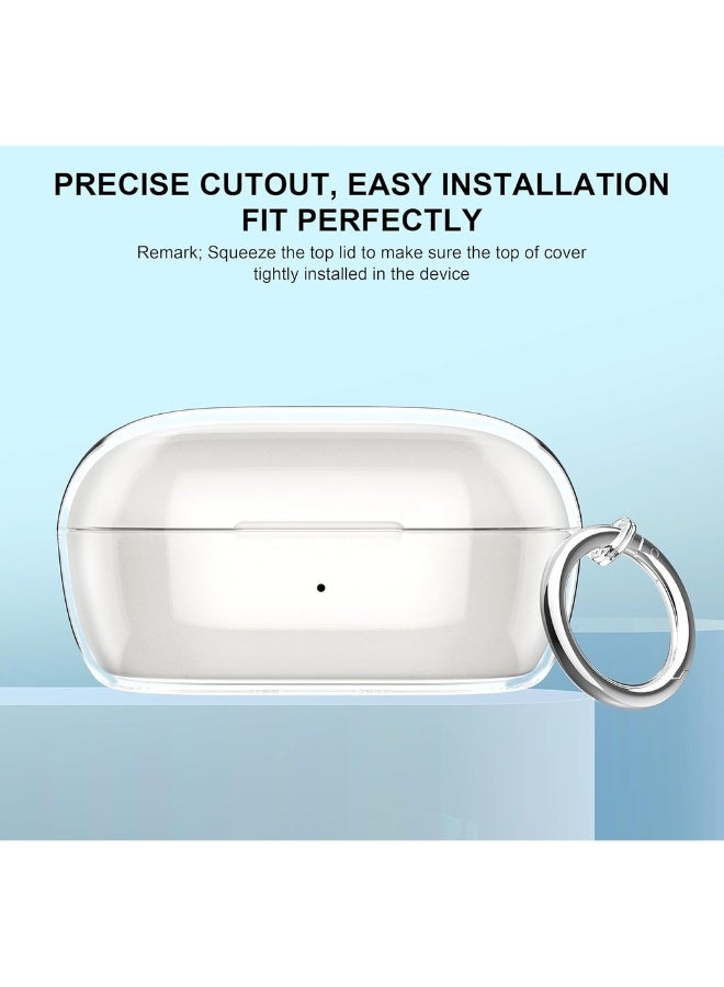 Transparent Case for Bose QuietComfort Earbuds 2024, Soft Cover with Carabiner Cleaning Kit  - Image 2