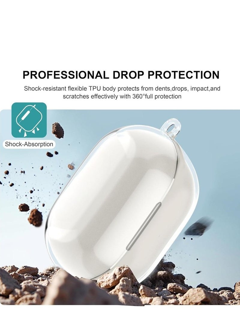 Transparent Case for Bose QuietComfort Earbuds 2024, Soft Cover with Carabiner Cleaning Kit  - Image 3