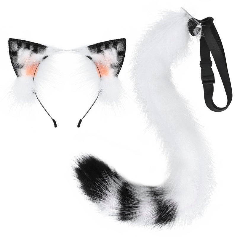 Cute Tiger Stripe Cat Ears Tail Cosplay SetTabby cat suit Tabby cat suit