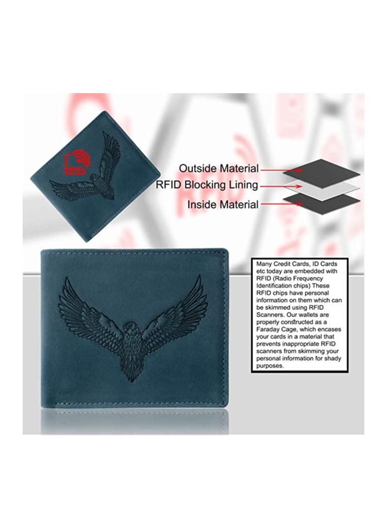 Zeus Vintage Blue Leather Wallet for Men - Image 4