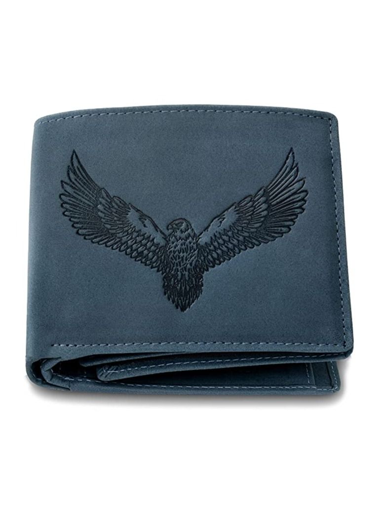 Zeus Vintage Blue Leather Wallet for Men - Image 1