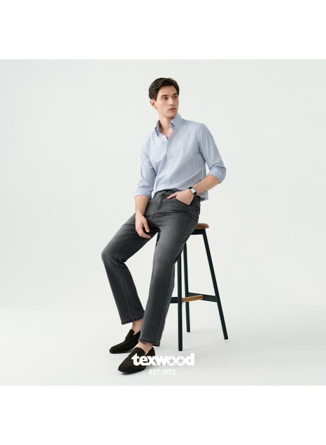 Texwood Apple Denim Jeans For Men, New Spring And Summer Style, Loose High-waist Casual Straight-leg Trousers, Men's Pants, Black, Size 30 - Image 3