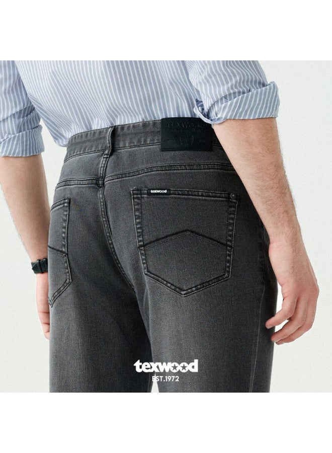 Texwood Apple Denim Jeans For Men, New Spring And Summer Style, Loose High-waist Casual Straight-leg Trousers, Men's Pants, Black, Size 30 - Image 2