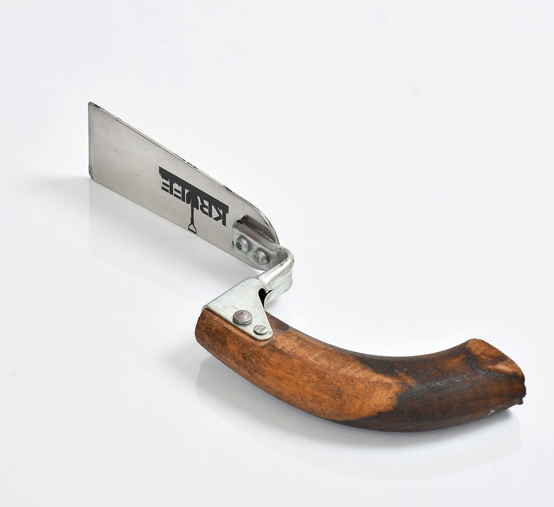 KRUFE® Stainless Steel Khurpi with Wooden Handle - Gardening Hand Tool for Planting, Weeding, and Soil Cultivation - Durable Stainless Steel Blade | Ergonomic Wooden Handle for Comfortable Grip - Image 3