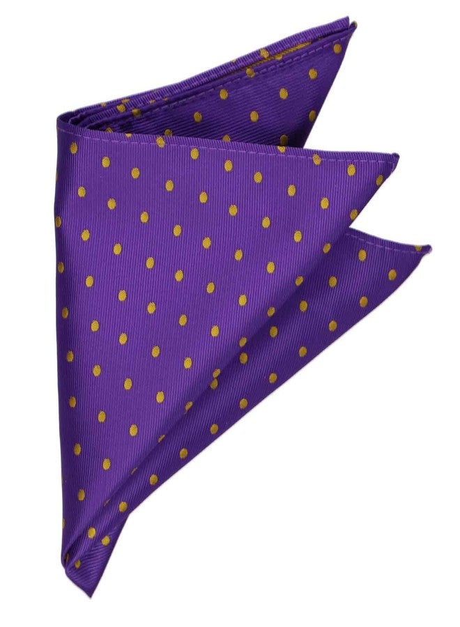 tiemart Polka Dot Pocket Square, Purple with Gold Dots, 12" x 12" - Image 3