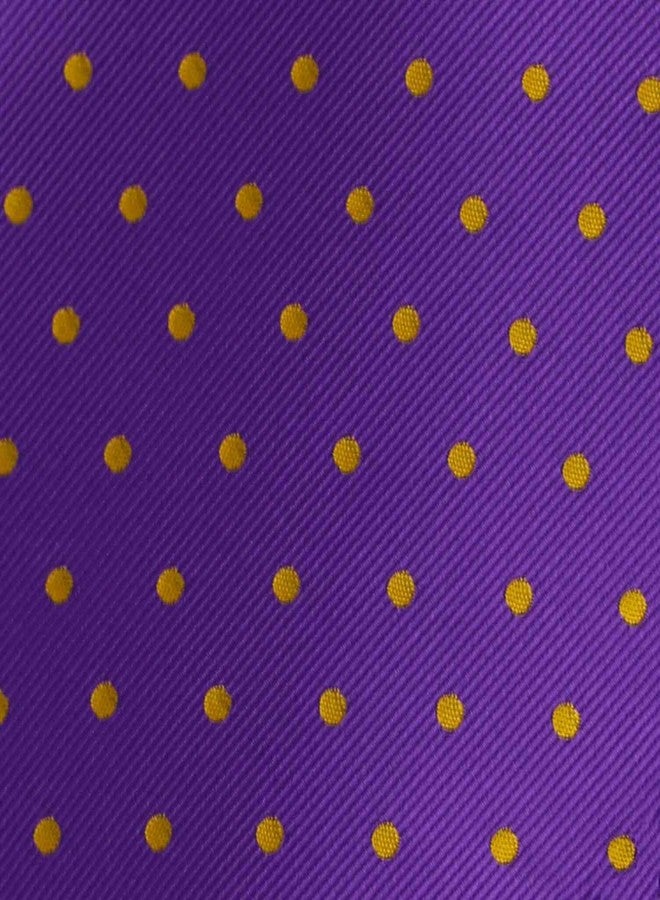 tiemart Polka Dot Pocket Square, Purple with Gold Dots, 12" x 12" - Image 4
