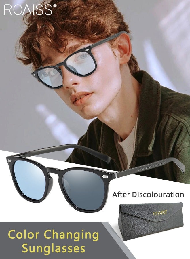 roaiss Retro Polarized Square Sunglasses for Men Women, UV400 Protection Sun Glasses with TR Frame, Unisex Photochromic Glasses Glasses for Driving, Fishing, Golfing, Traveling, 60mm - Image 1