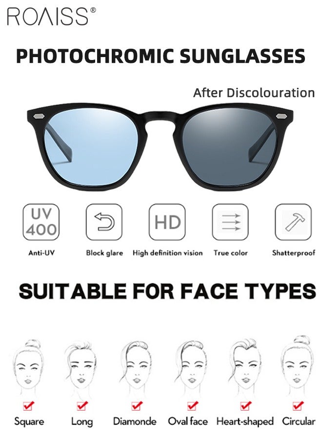 roaiss Retro Polarized Square Sunglasses for Men Women, UV400 Protection Sun Glasses with TR Frame, Unisex Photochromic Glasses Glasses for Driving, Fishing, Golfing, Traveling, 60mm - Image 3