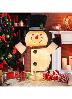 AUTOYSUR Lighted Snowman Outdoor Christmas Decorations - 28 inch light up Snowman with LED Lights, Pre-lit Snowman with Top Hat Holiday Ornaments Yard Decor for Home, Lawn and Front Yard  - Image 1