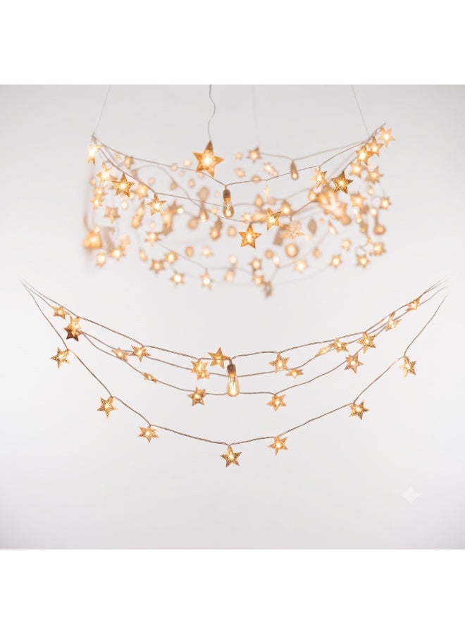 LED Decorative String Lights 6m 40 LEDs USB Warm White for Bedroom Party Camping - Image 1