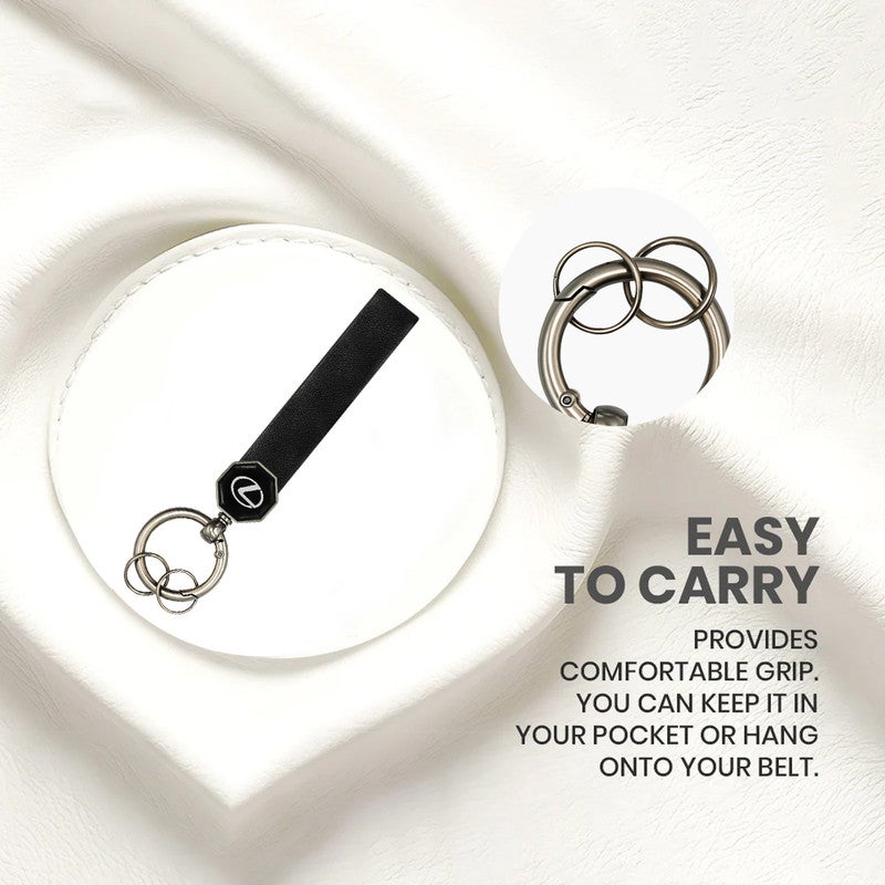 ليكساس سلسلة مفاتيح سيارة سوداء - حلقة مفاتيح معدنية بشعار فاخر، حامل مفاتيح متين لمفاتيح السيارة، ومفاتيح الدراجة، ومفاتيح المنزل، وإكسسوار للحقائب - Image 5