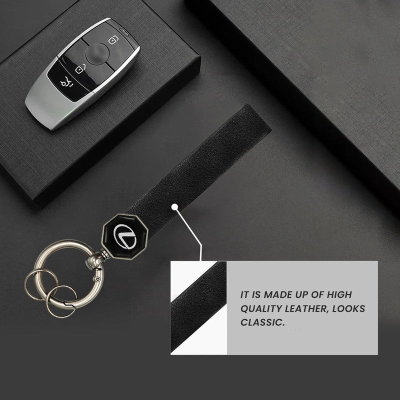 ليكساس سلسلة مفاتيح سيارة سوداء - حلقة مفاتيح معدنية بشعار فاخر، حامل مفاتيح متين لمفاتيح السيارة، ومفاتيح الدراجة، ومفاتيح المنزل، وإكسسوار للحقائب - Image 4