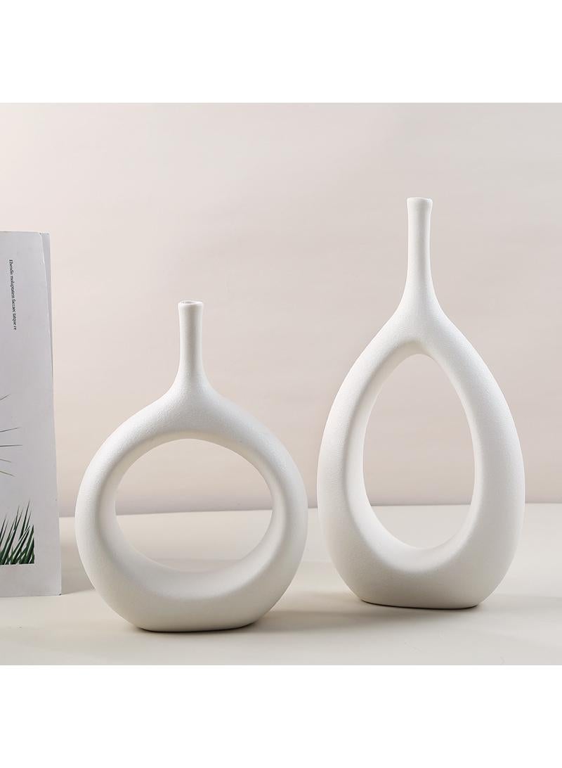 Y&D 2 Piece Set Modern Minimalist Living Room Creative Dining Table Coffee Table Home Decoration  Ceramic Vase - Image 1