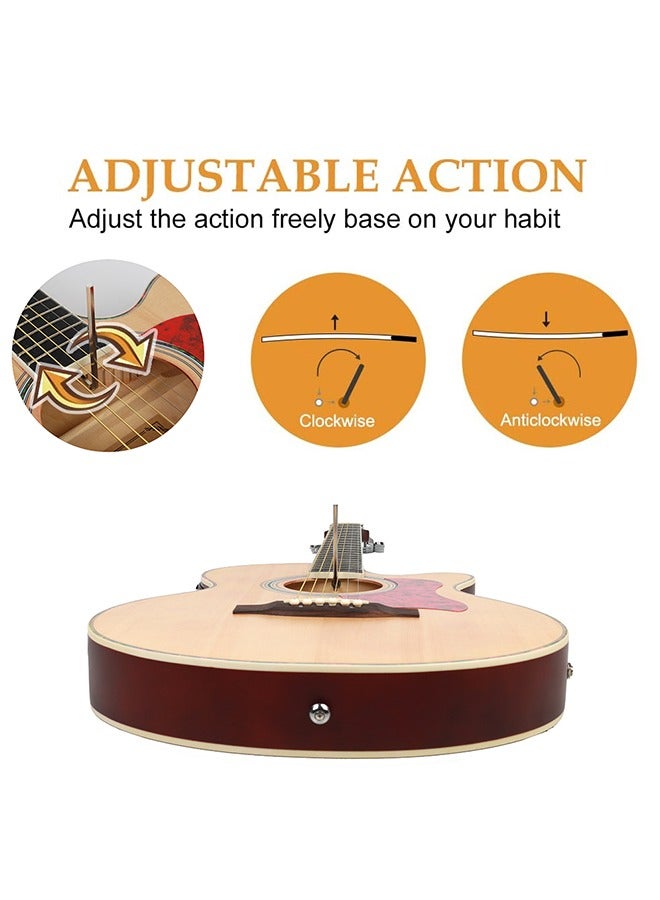 40 Inch Electric Acoustic Guitar Kit for Beginners Adults Full Siz Bundle Set with Pickups Bag Tuner Strap Capo Picks and Cable,Natural