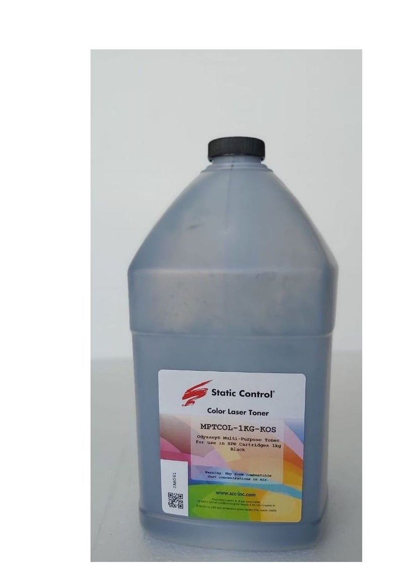 STATIC Static control Black color laser Toner Refill Powder 1 KG for all HP and Canon toner cartridges. 