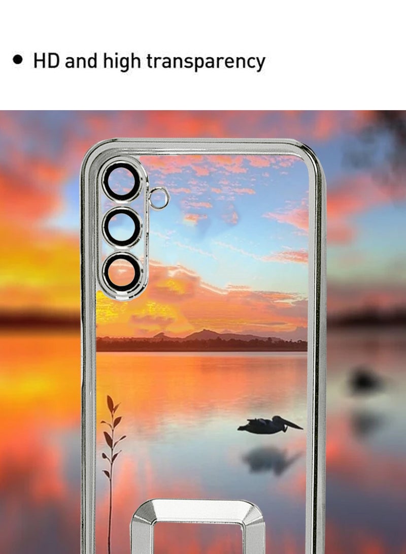 Wtech Samsung Galaxy S24 FE 5G 2024 Luxury Plating Raised Lips Camera Hole Case Cover - Silver - Image 5