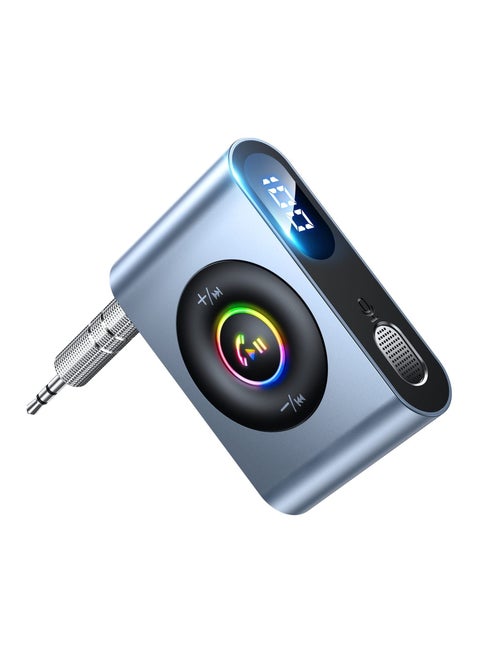 3.5mm AUX Input Adapter, Bluetooth 5.3 AUX  Adapter for Car, With Led Display and Enhanced Mic Wireless Receiver for Car Audio or Home Stereo, Metal