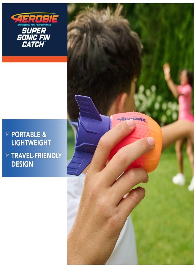 Spin Master Aerobie Super Sonic Fin Catch Football Toy, Aerodynamic Football Toys with Soft Construction, Outdoor Games for Kids Aged 8 & Up, Blue/Orange - Image 4