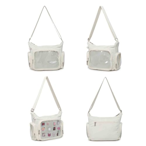 CHERRY SAUCE Canvas Ita Bag Crossbody Shoulder Bag Kawaii Purses and Handbags with Anime Pins Display - Image 5