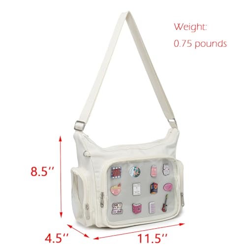 CHERRY SAUCE Canvas Ita Bag Crossbody Shoulder Bag Kawaii Purses and Handbags with Anime Pins Display - Image 2