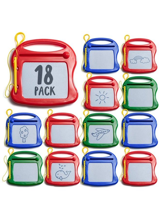 Prextex 18 Pack Of Mini Magnetic Drawing Board For Kids Mini Doodle Pad Bulk Toys For Party Favors For Kids 4 8 And 8 12 Classroom Prizes Goodie Bags For Kids Birthday Party - Image 1