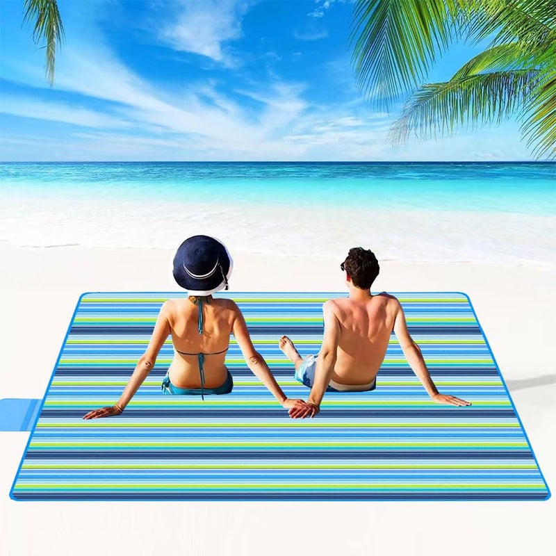 Lchkrep Picnic Blanket Beach Blankets 80"x60" Large Sandproof Waterproof Camping Portable Travel Blanket Play Mat for Outdoor Indoor Family Beach Park Grass,Hiking, Music Festival - Image 2