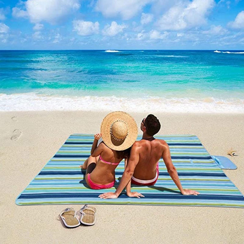 Lchkrep Picnic Blanket Beach Blankets 80"x60" Large Sandproof Waterproof Camping Portable Travel Blanket Play Mat for Outdoor Indoor Family Beach Park Grass,Hiking, Music Festival - Image 5