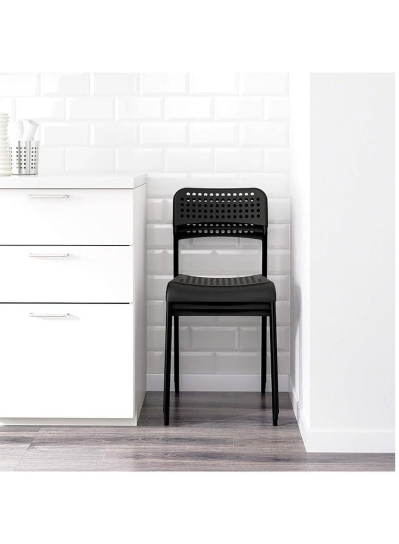 A Set of Dining Chairs with a Modern Design for Home and Office Consisting of 4 Seats Black Color - Image 4