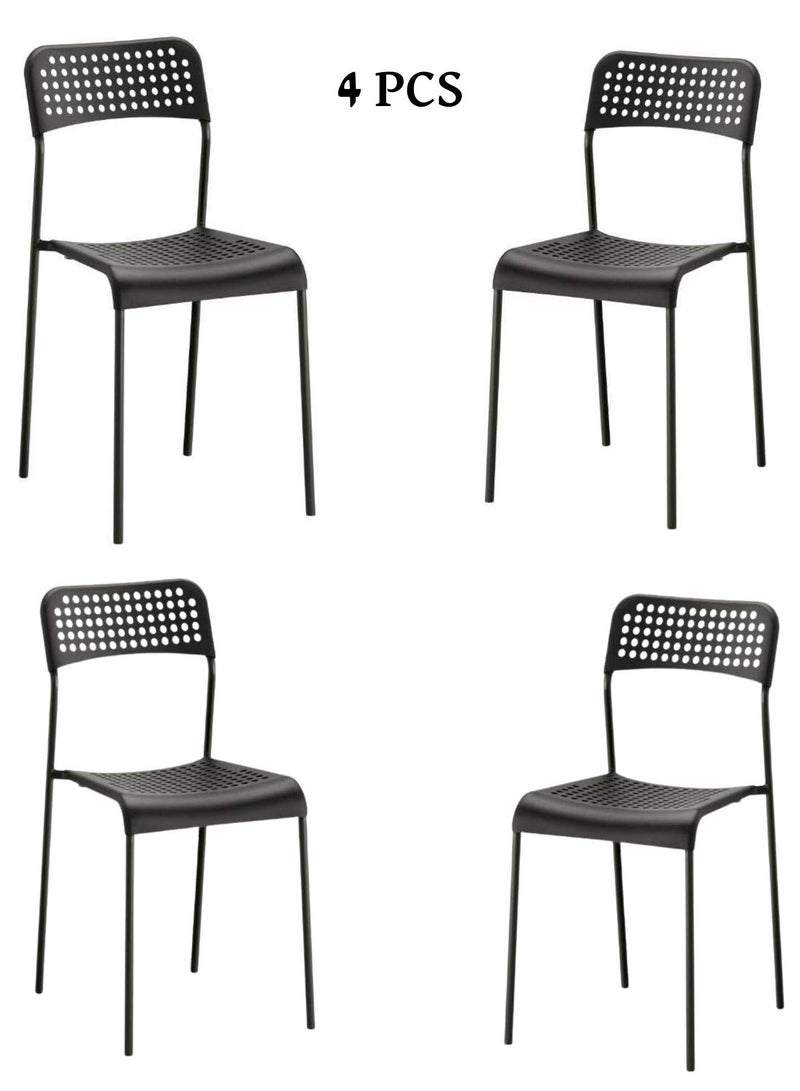 A Set of Dining Chairs with a Modern Design for Home and Office Consisting of 4 Seats Black Color - Image 2