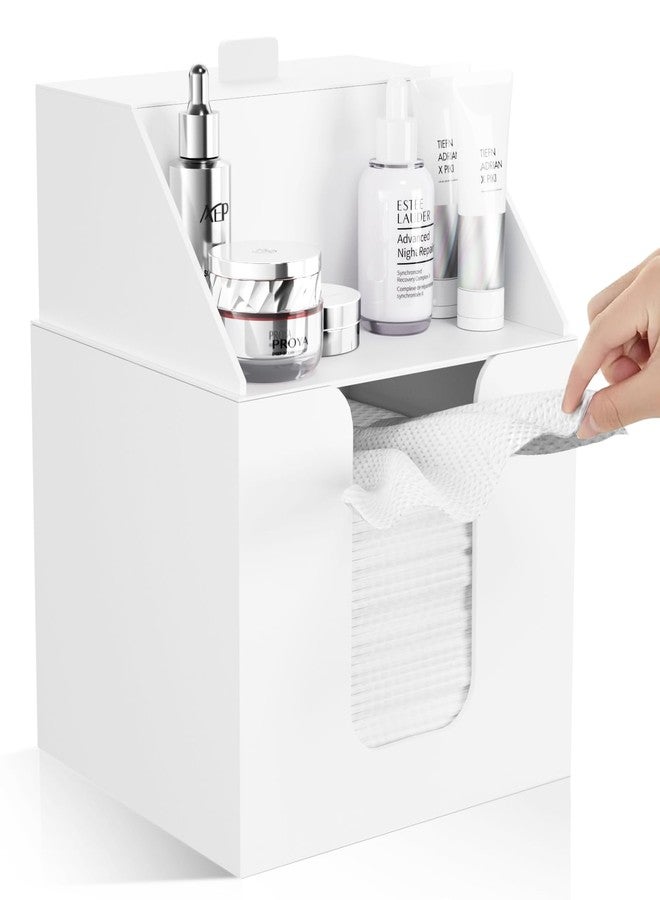 TAINESS Disposable Facial Towels Storage Box Compatible with Clean Skin Club Clean Towel XL - Cotton Pads - Swabs Upgraded Double Layer Acrylic Storage Container Face Towel Holder (Matte White) - Image 1