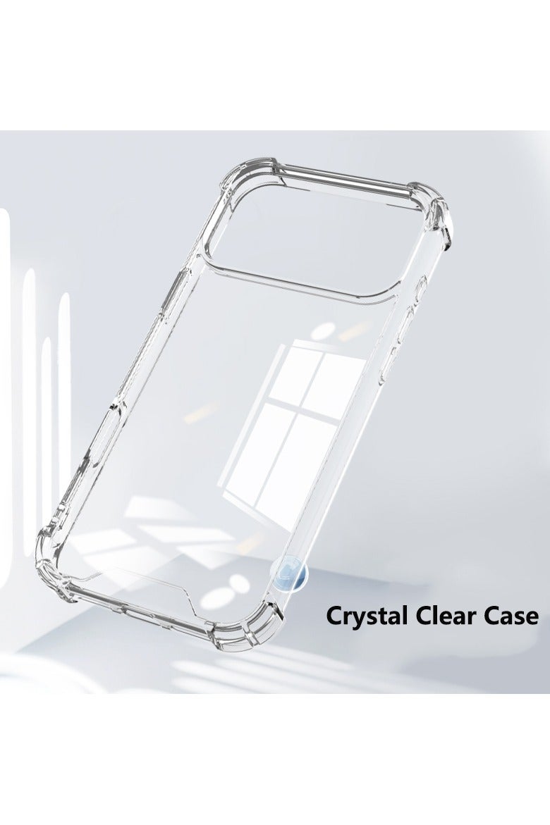 Youque 3 in 1 iPhone 17 Pro Max Protection Pack, Clear Case with Screen Protector&Camera Lens, Transparent Slim Fit Anti-Scratch Soft TPU Edge Hard PC Back Cover with Airbag Corners, Clear - Image 4