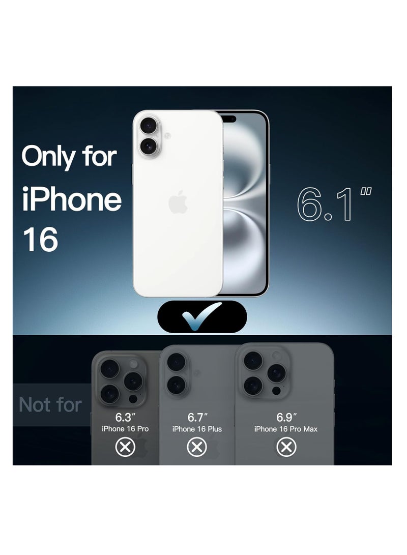 Aookay Case for iPhone 16, Premium PU Leather Business Case with Wrist Strap Grip Holder [Camera Lens Protection] Shockproof Slim Case (Black) - Image 2