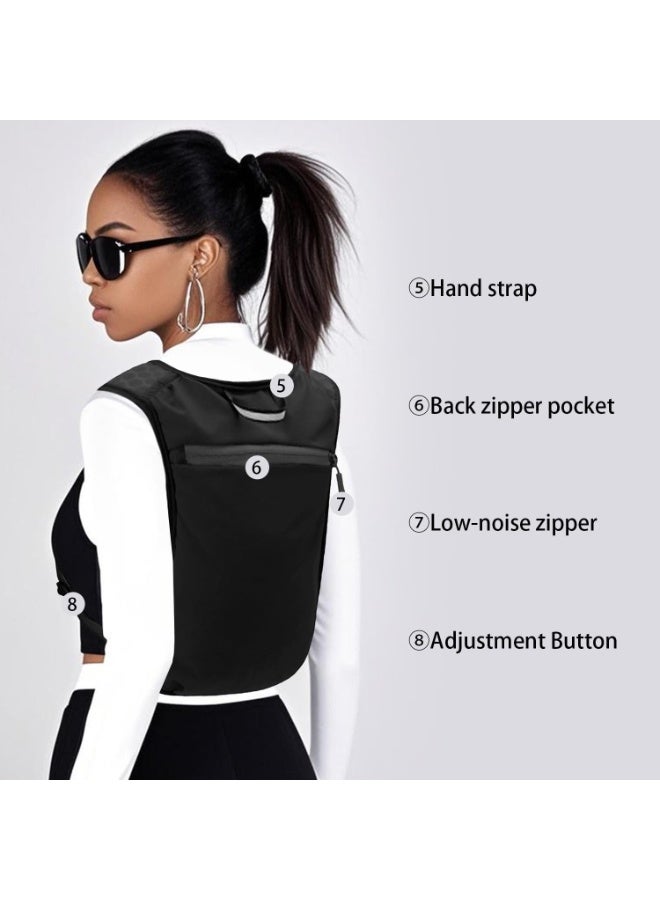 OSHIMA Unisex Running Vest with Phone Holder & Storage, Adjustable Unisex Reflective Vest Lightweight & Breathable Running Backpack, Multifunctional Hydration Backpack for Workouts Running Cycling Hiking - Image 4