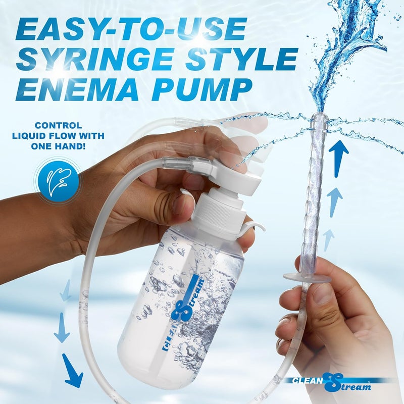 Cleanstream Pump Action Enema Bottle with Flexible Nozzle and SyringeStyle Handle, 300 mL Capacity, Silicone Material, Easy SelfCleansing Douche System for Controlled Personal Care - Image 2