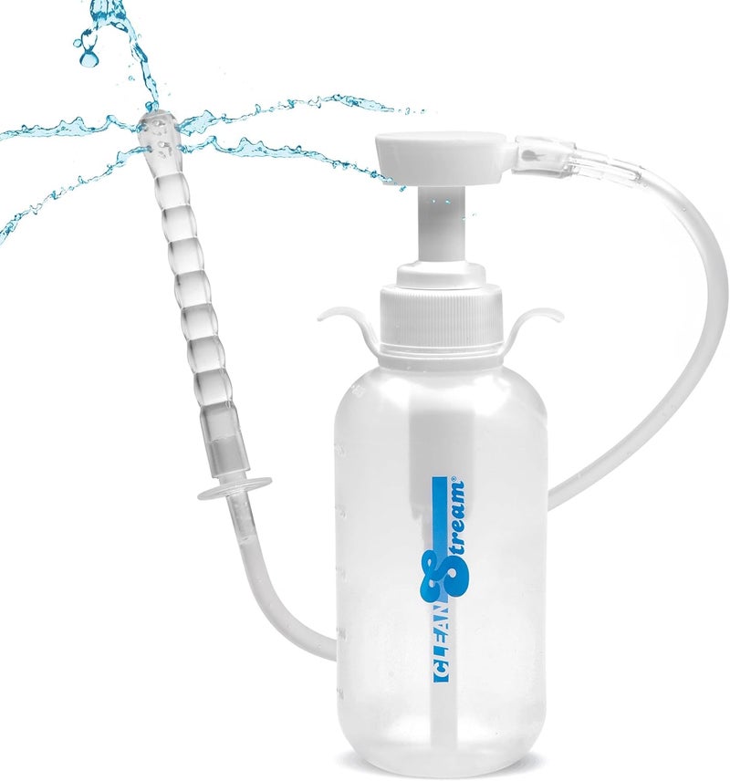 Cleanstream Pump Action Enema Bottle with Flexible Nozzle and SyringeStyle Handle, 300 mL Capacity, Silicone Material, Easy SelfCleansing Douche System for Controlled Personal Care - Image 1