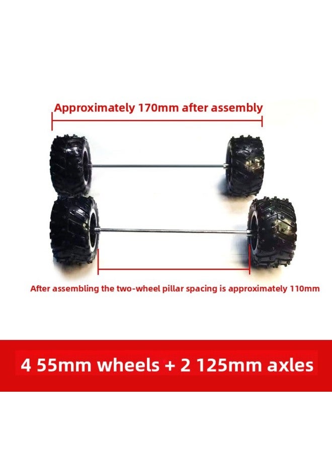 Off-road Four-wheel Drive Remote Control Toy Car Diy Parts 55*3mm Rubber Non-slip Wheels Non-slip Wheels Tires 