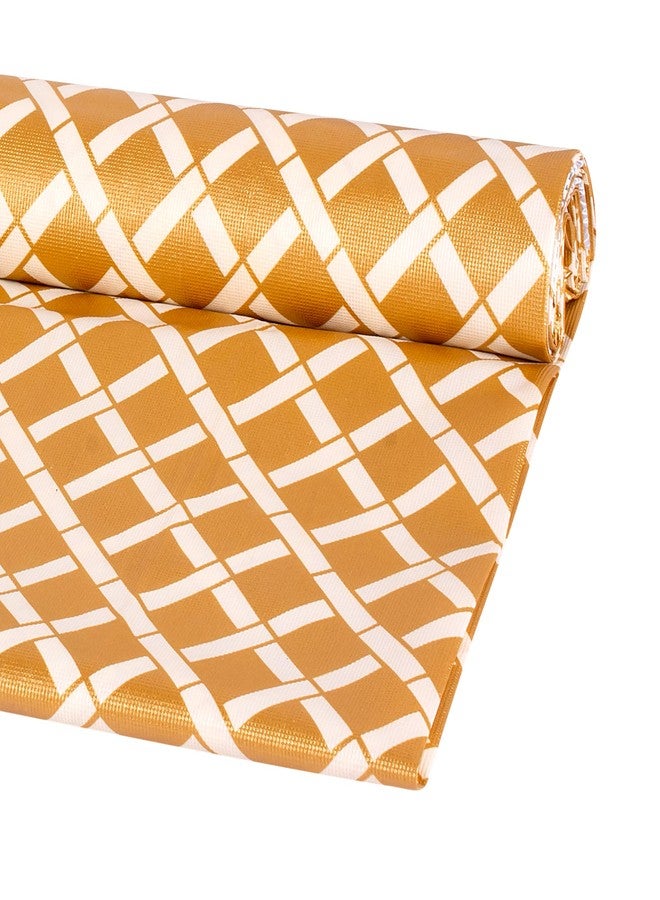 Agroha PVC Wardrobe and Kitchen Cupboard Cum Shelf Mat Liner, Printed (Golden Check, 3 Meters) - Image 1