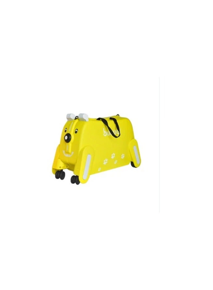 BLOOMING TIME Cute Kids Trolley Bag Dog Shape Kid Toy Travel Luggage 1-8 age (Yellow) - Image 4