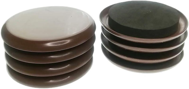 كلاراكو ٨ قطع من وسادات تحريك الأثاث القابلة لإعادة الاستخدام، لتسهيل تحريك السجاد والأثاث - بني دائري ٨ سم، كما هو موضح - Image 3